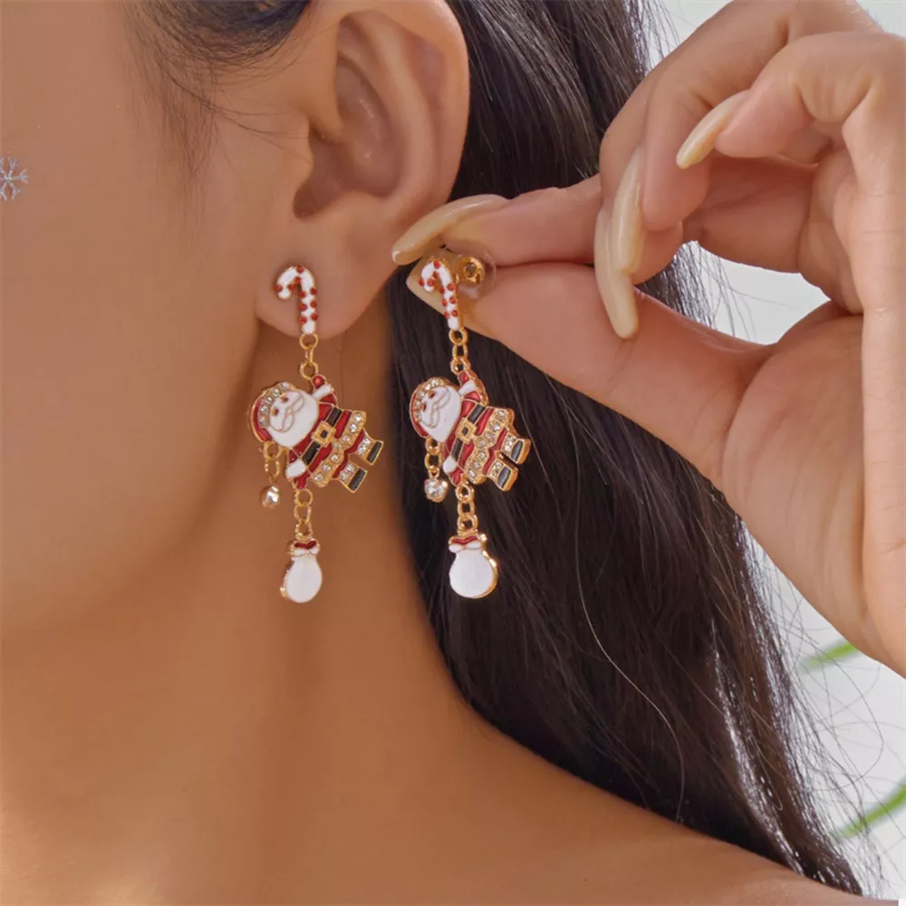 Christmas Santa Drop Earrings, image 2