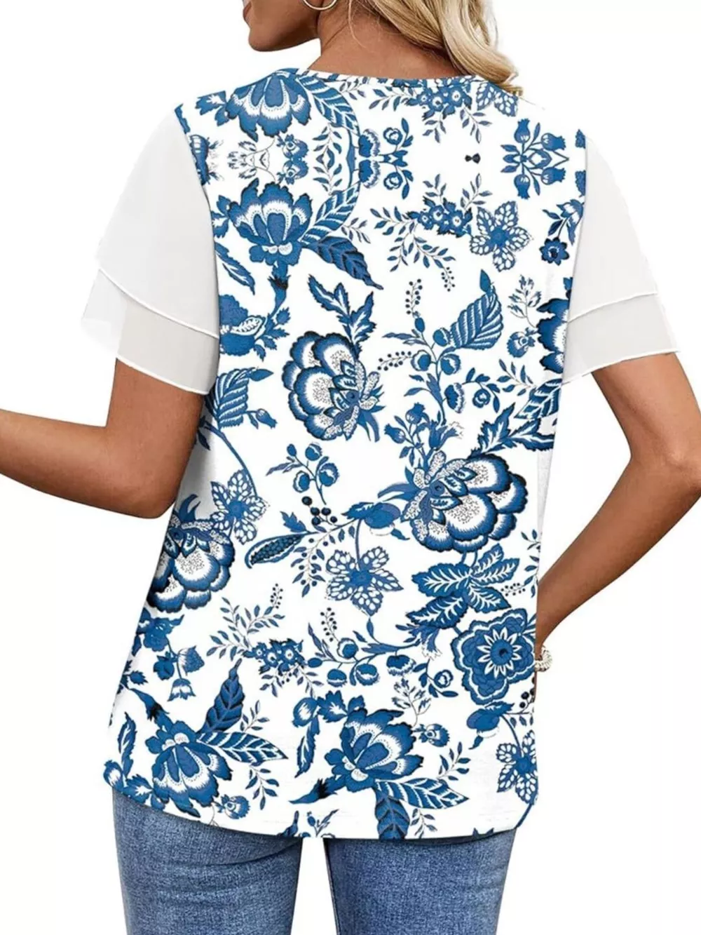 Layered Short Sleeve Round Neck T-Shirt, image 10