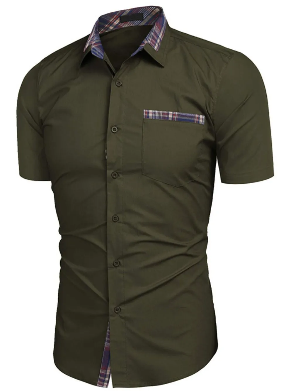 Men's Button Up Short Sleeve Shirt, image 2