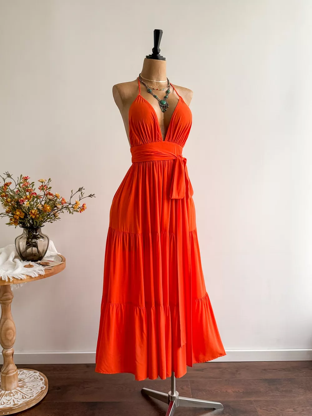 Halter Neck Tiered Dress, image 2