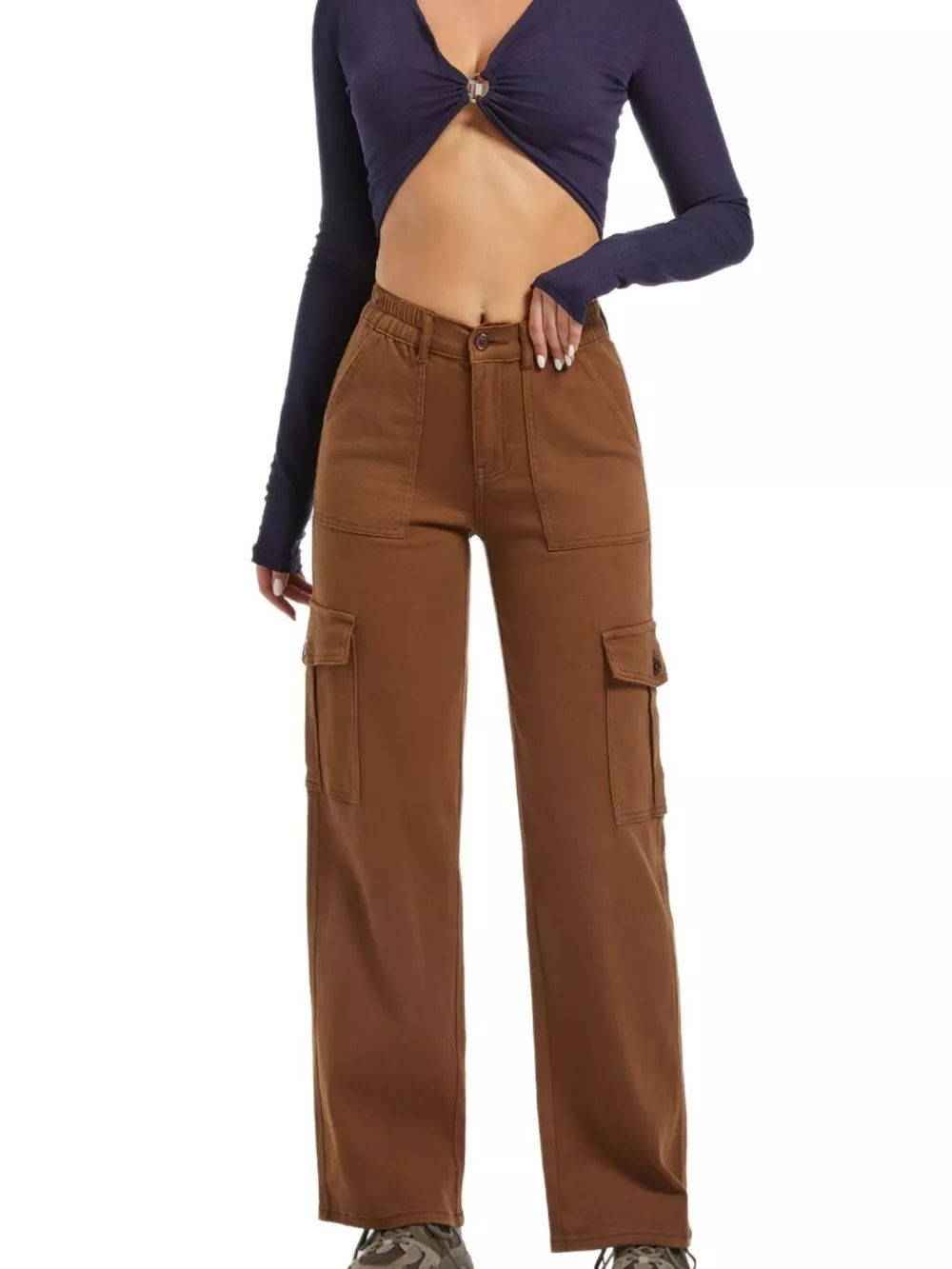 High-Waisted Cargo Jeans, image 14