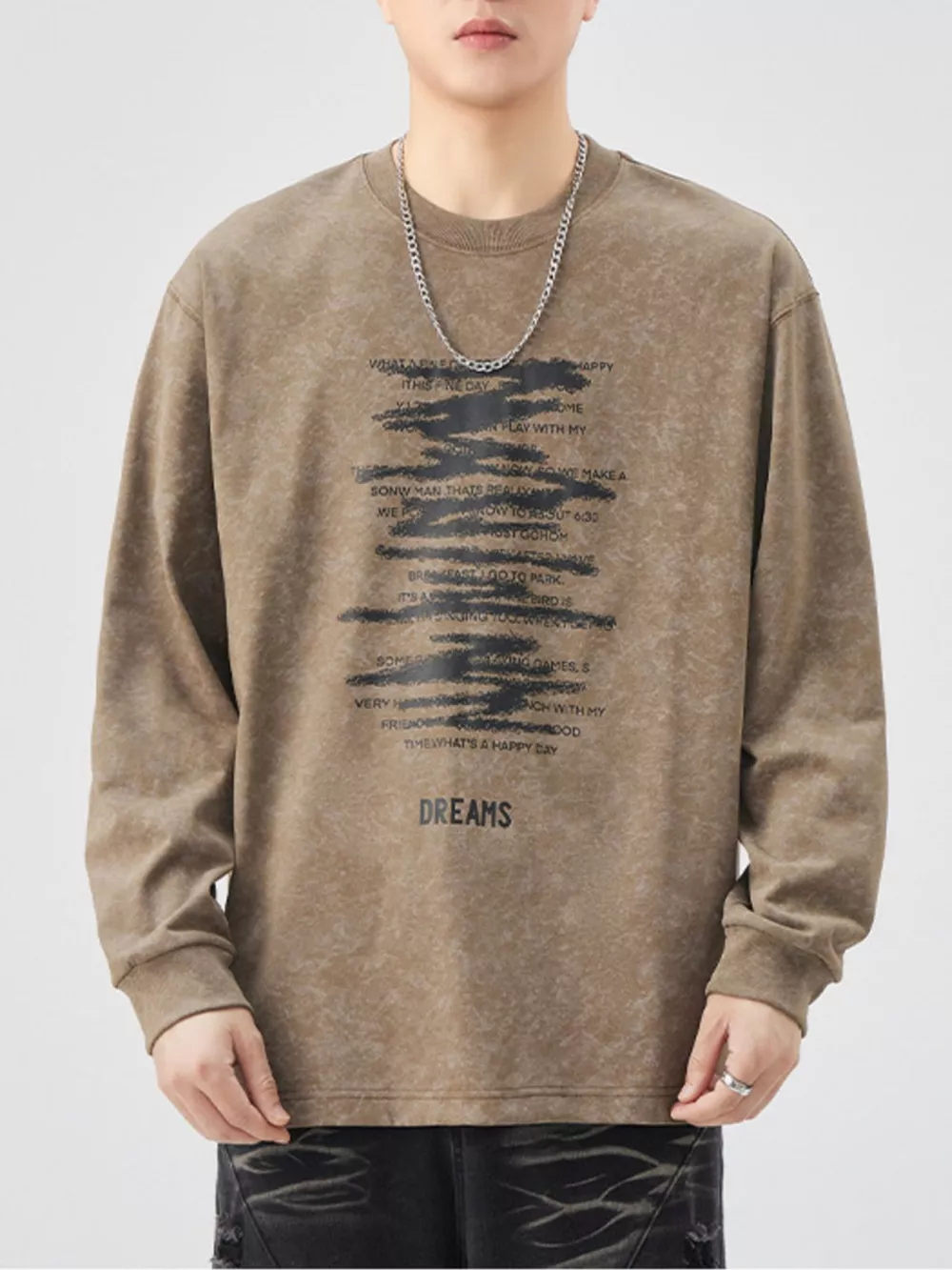 Men's Plus Size Casual Graphic Long Sleeve T-Shirt, image 4