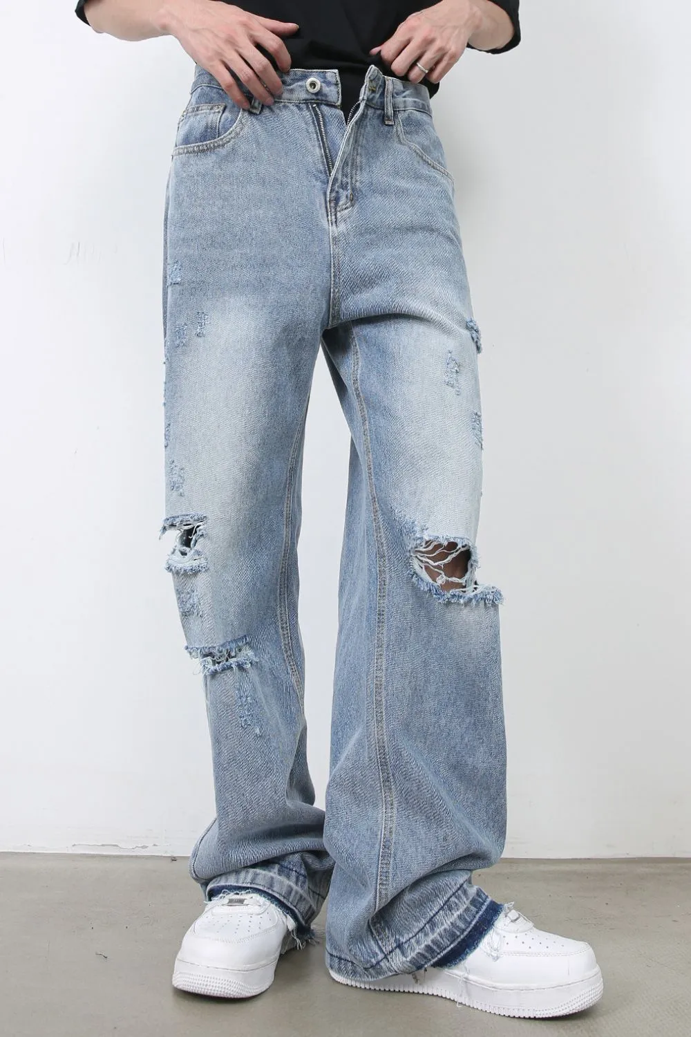 Men's Distressed Baggy Jeans, image 4