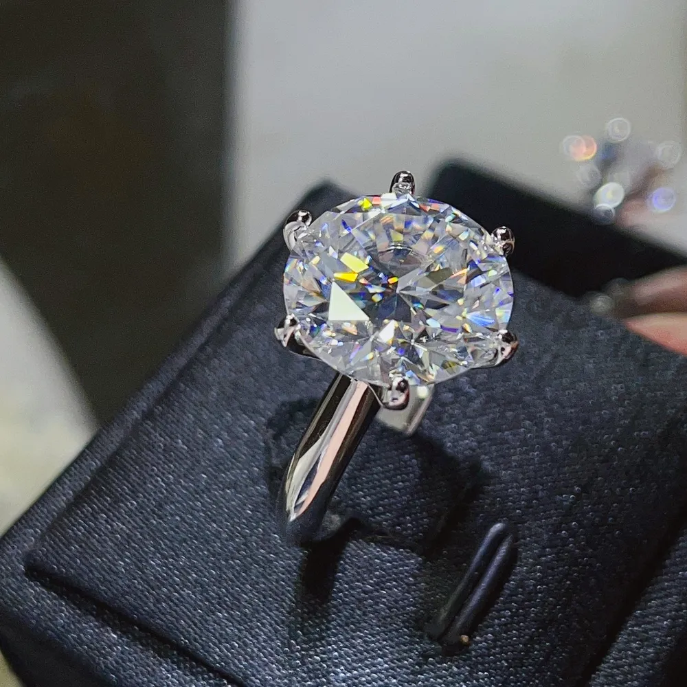 10 Carat Moissanite 925 Sterling Silver Ring, image 6