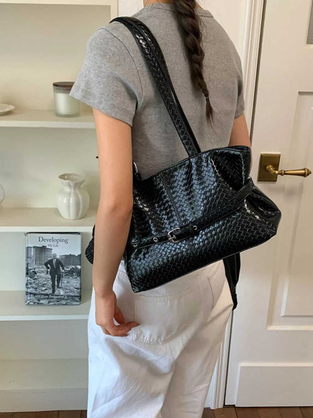 Buckle Detail Shoulder Bag, image 2
