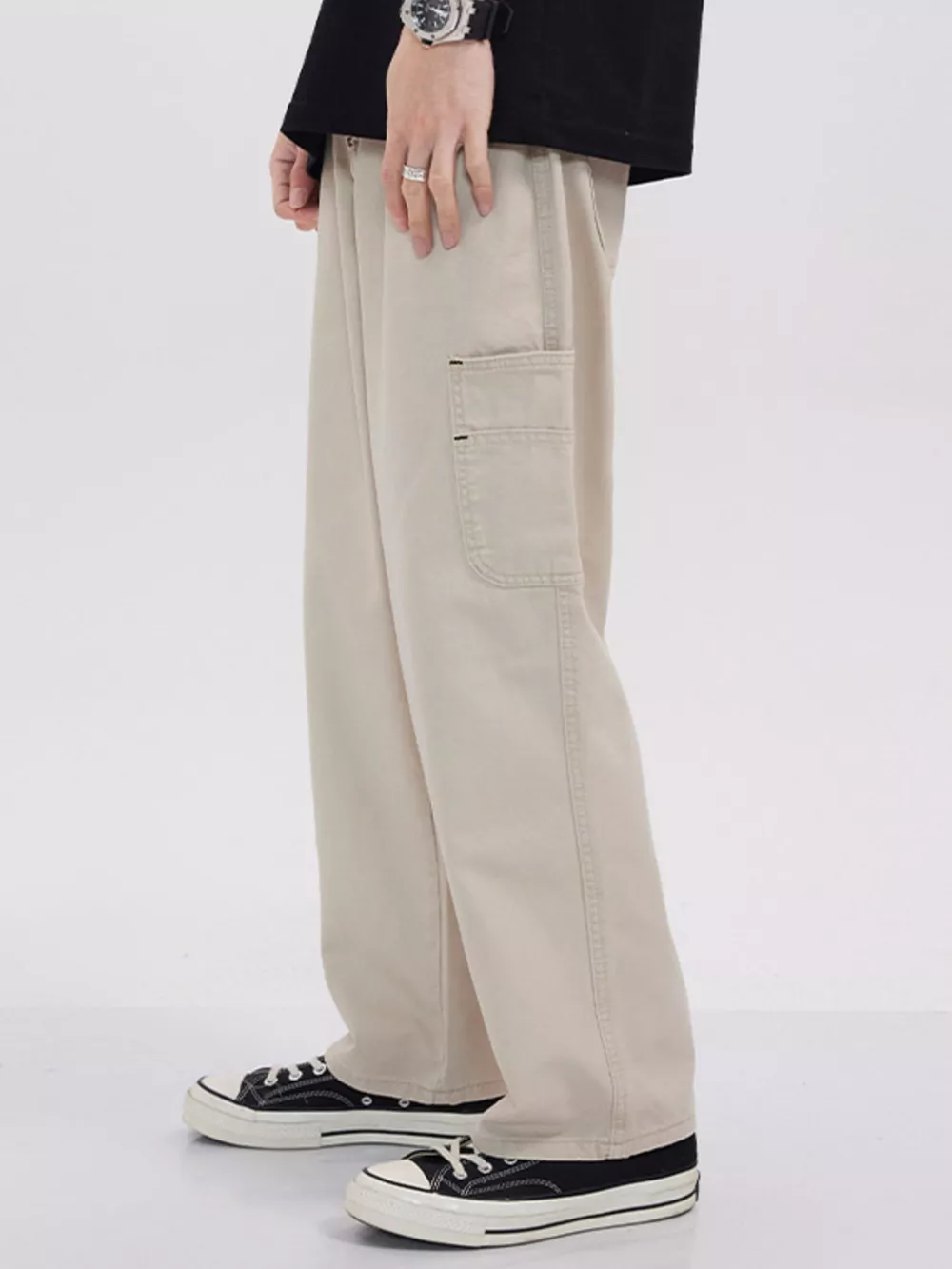 Men's Full Size Relaxed Fit Cargo Jeans Plus Size, image 3