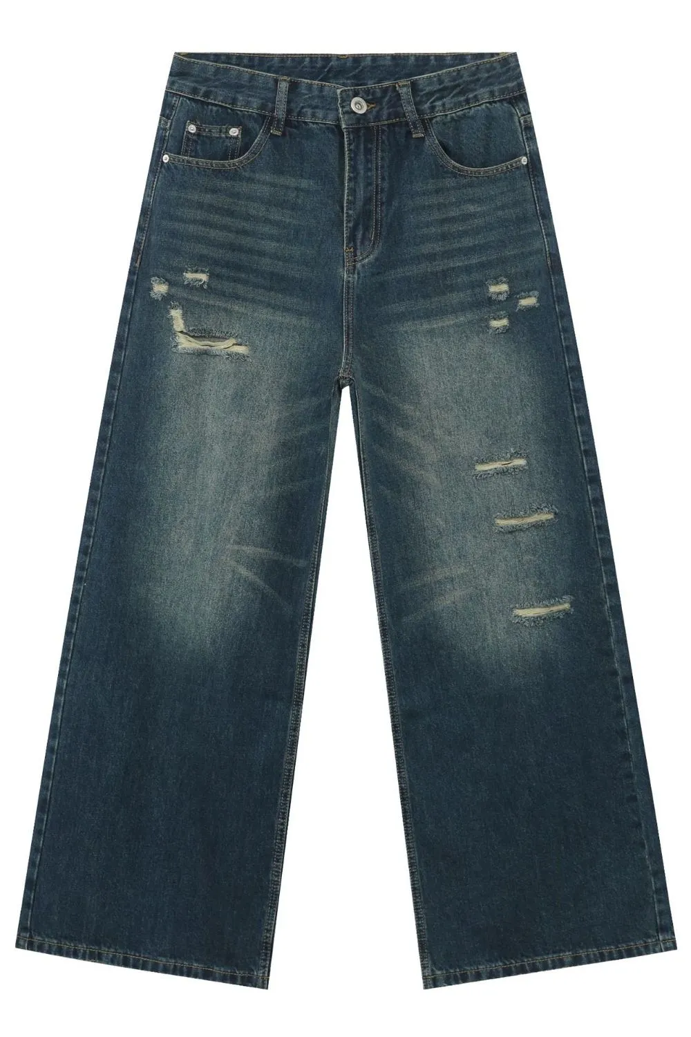 Men's Distressed Wide Leg Jeans, image 9