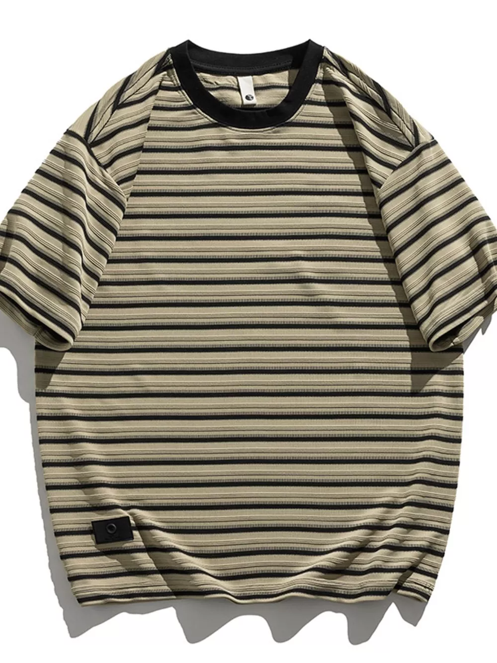 Men's Plus Size Striped Round Neck Half Sleeve T-Shirt, image 11