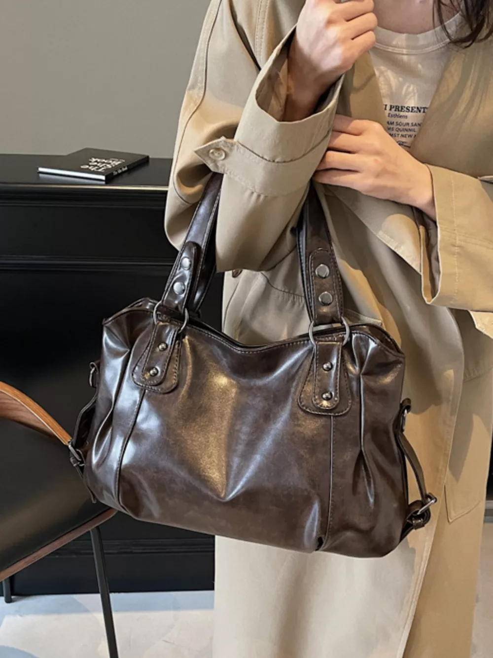 Vintage Style Leather Handbag, image 18