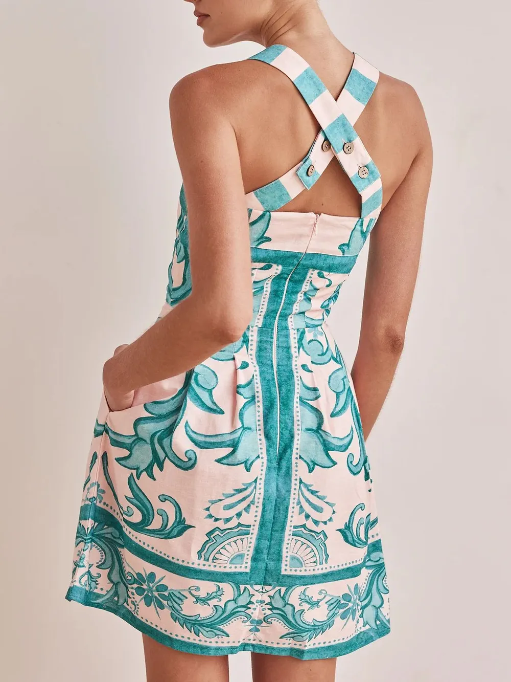 Printed Square Neck Midi Dress, image 13
