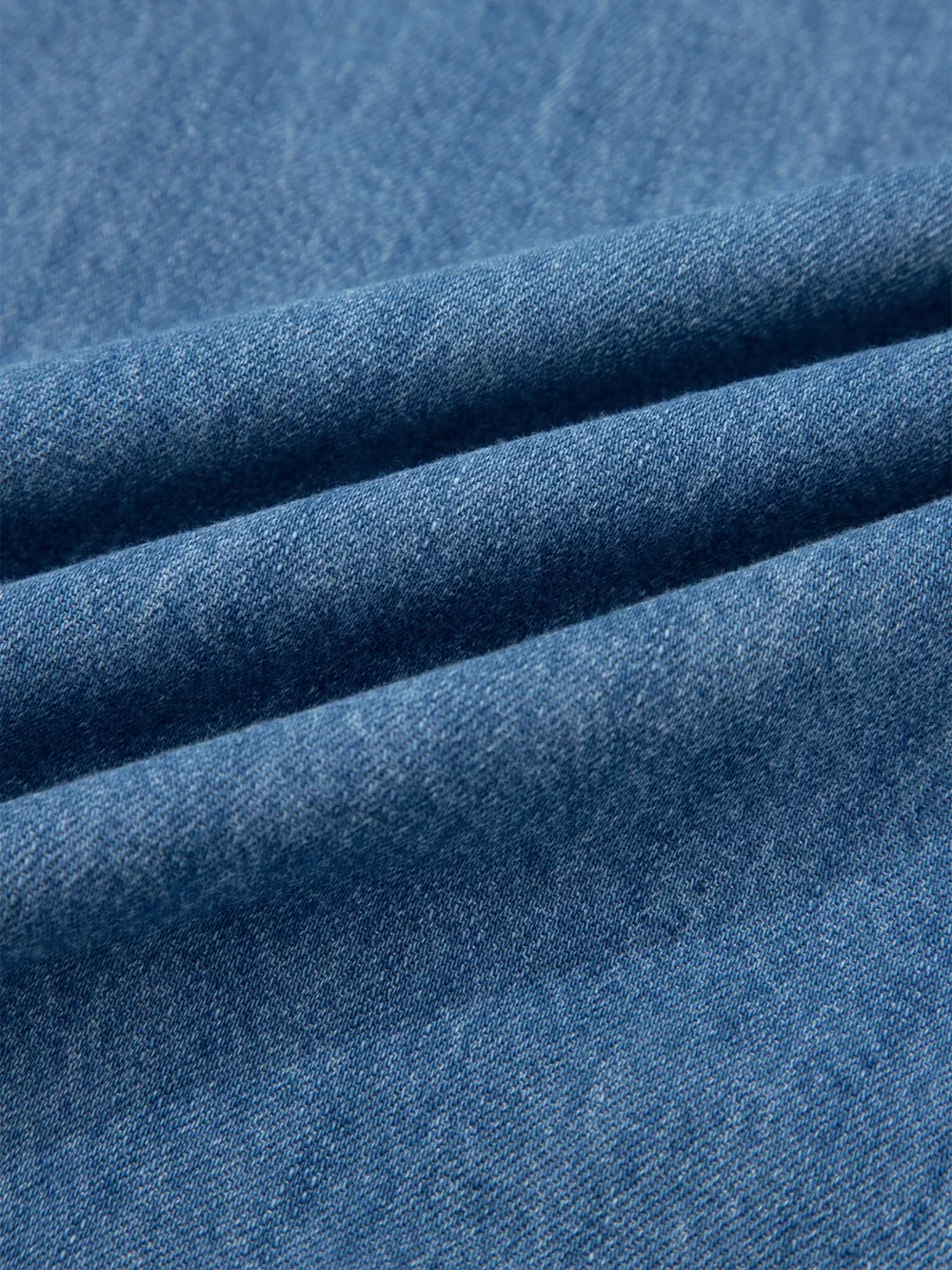 Ruffled Short Sleeve Denim Shirt, image 7