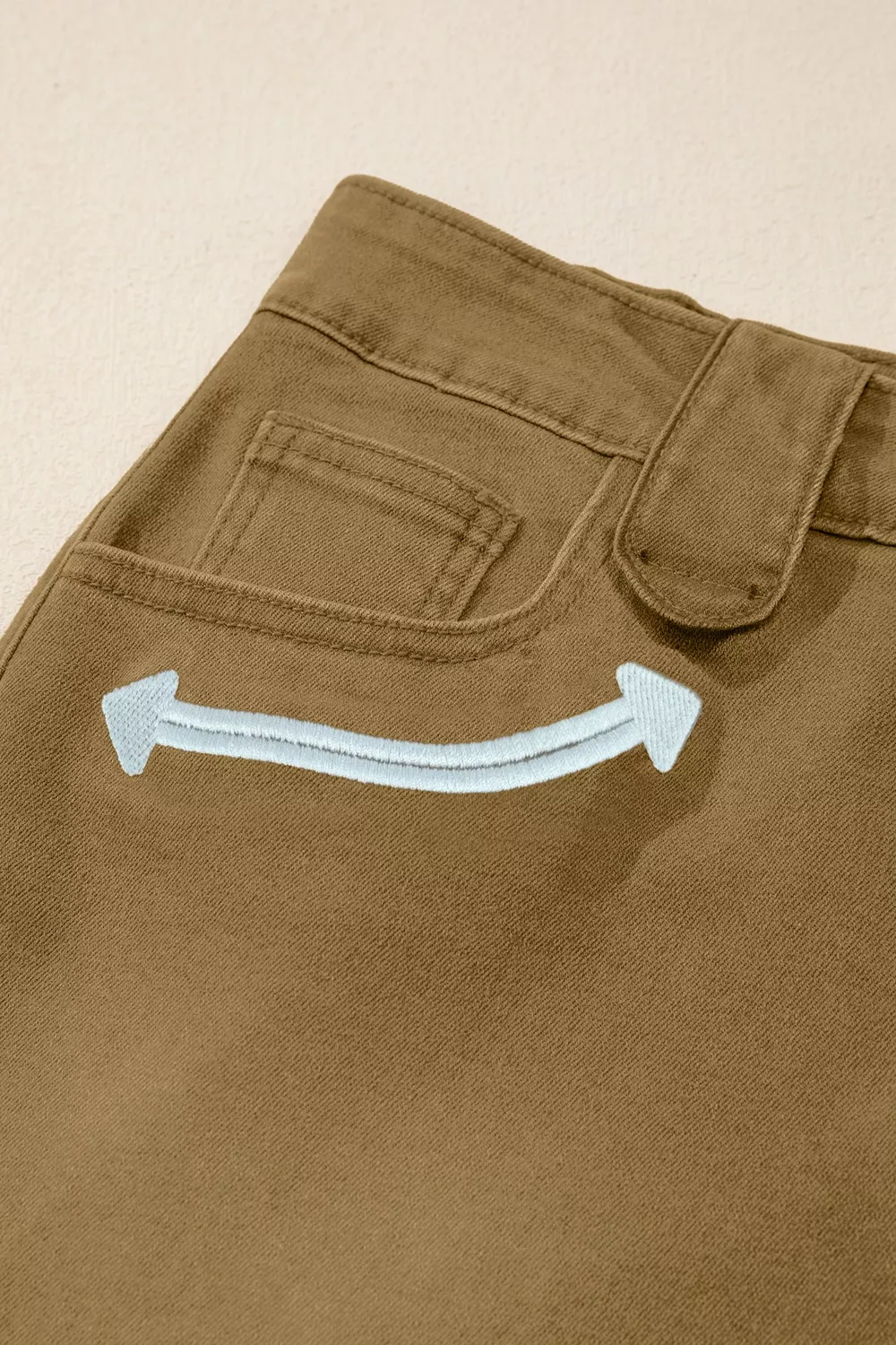 Contrast Arrow Detail Western Denim Shorts, image 7