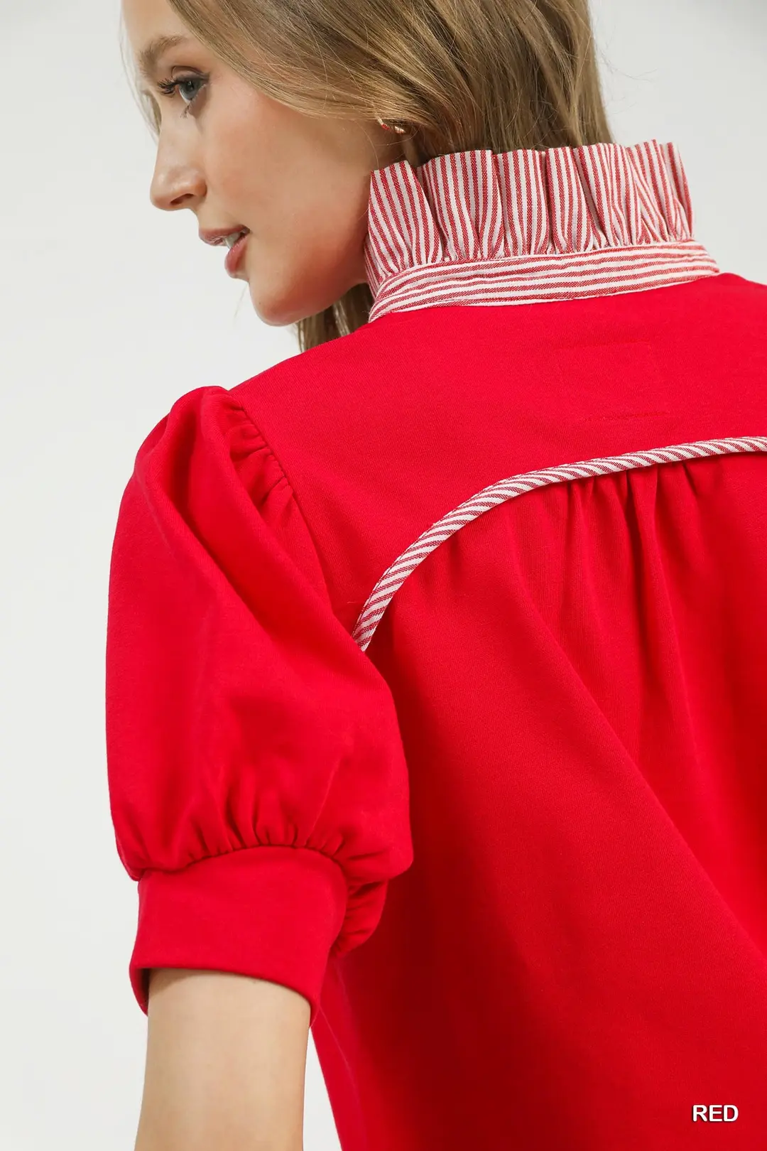 Striped Collar Popover Top, image 4