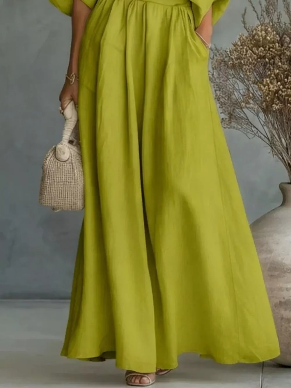 Full Size One Shoulder Top and Wide Leg Pants Set Plus Size, image 18