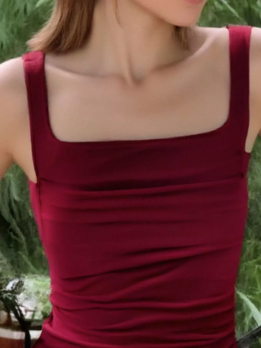 Ruched Square Neck Tank, image 3