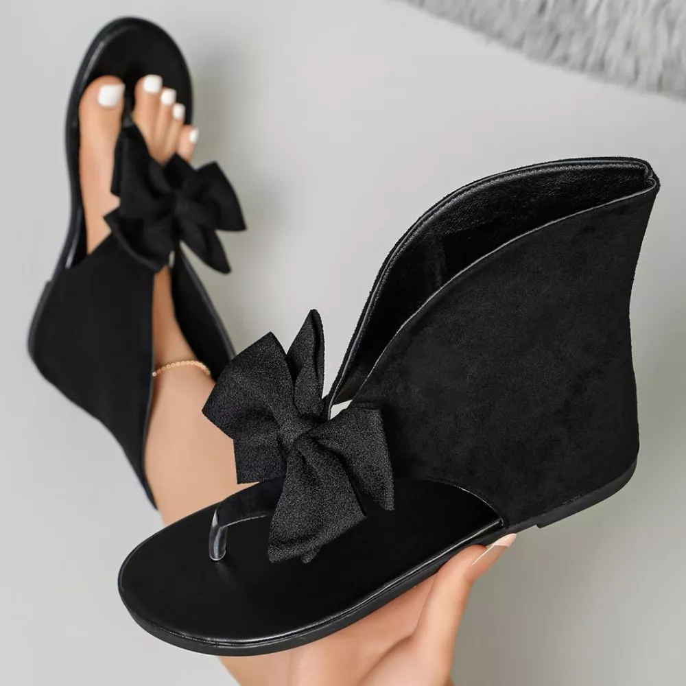 Bow Toe Post Flats Sandals, image 3