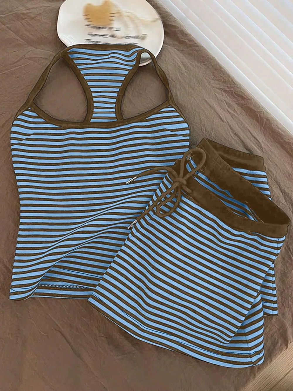 Striped Tank Top and Shorts Set, image 12