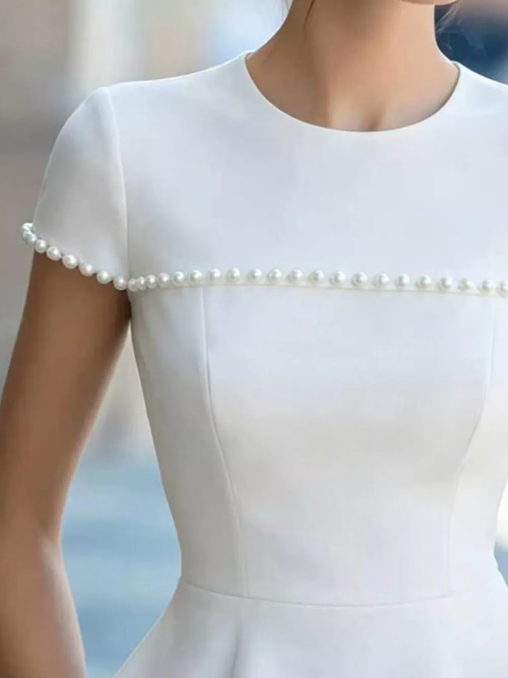 Pearl Embellished Peplum T-Shirt, image 12