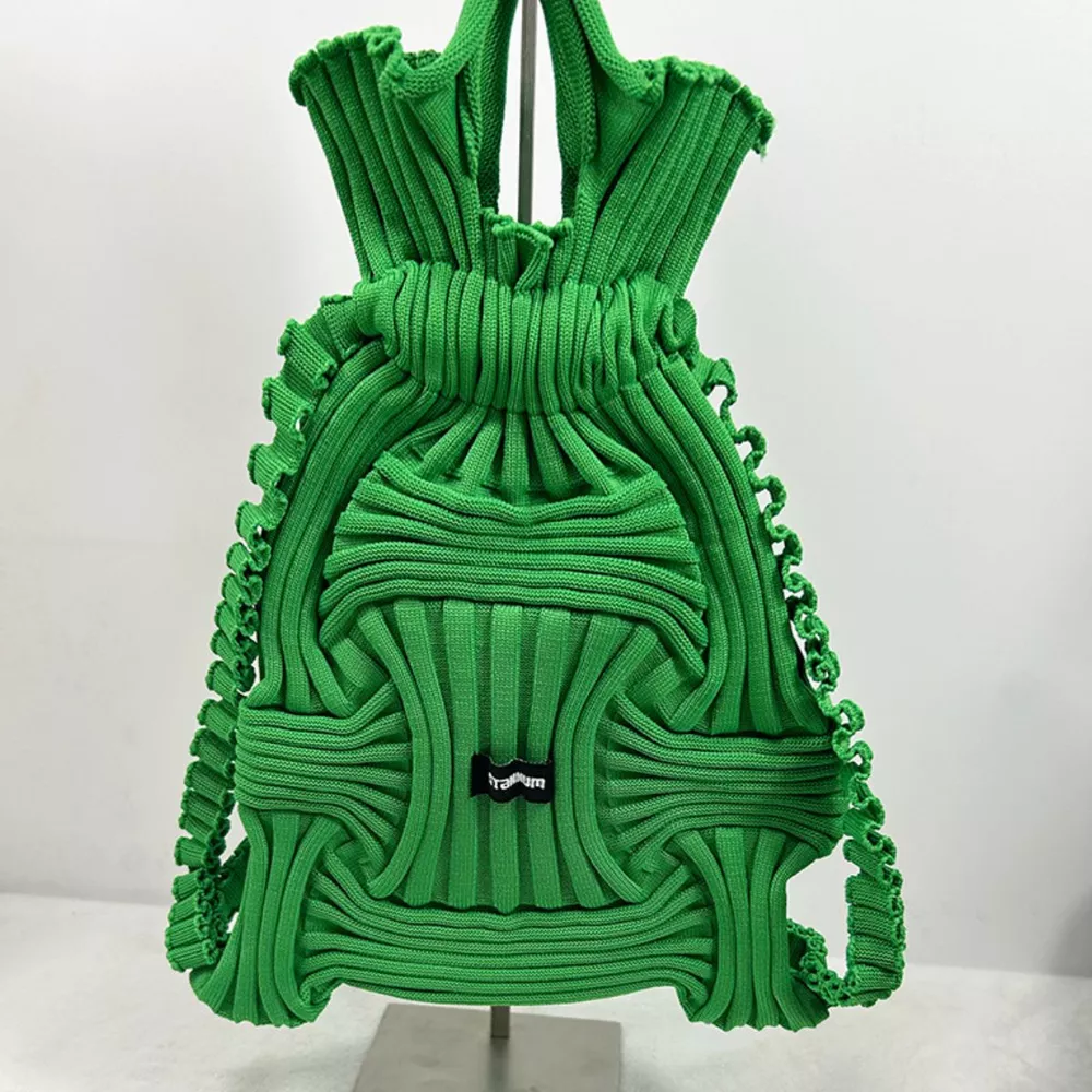 Textured Knit Backpack Bag, image 5