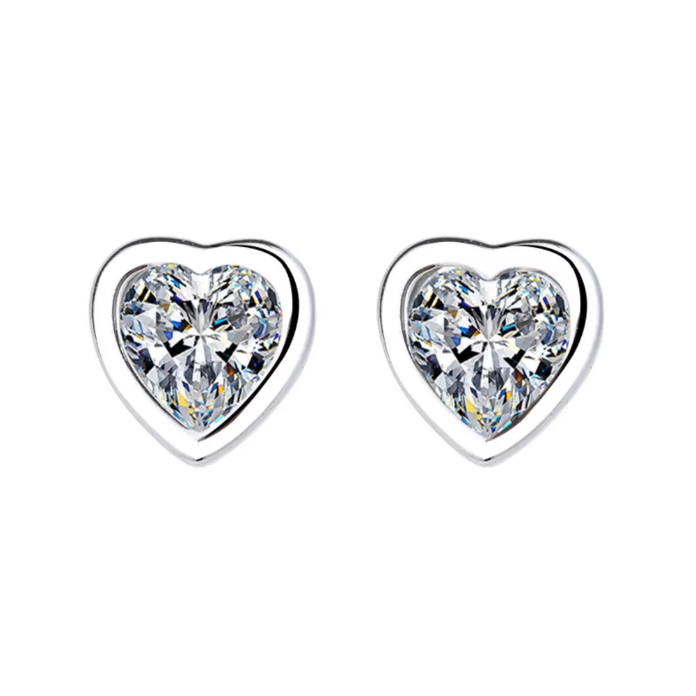 Heart-Shaped Stud Earrings, image 3