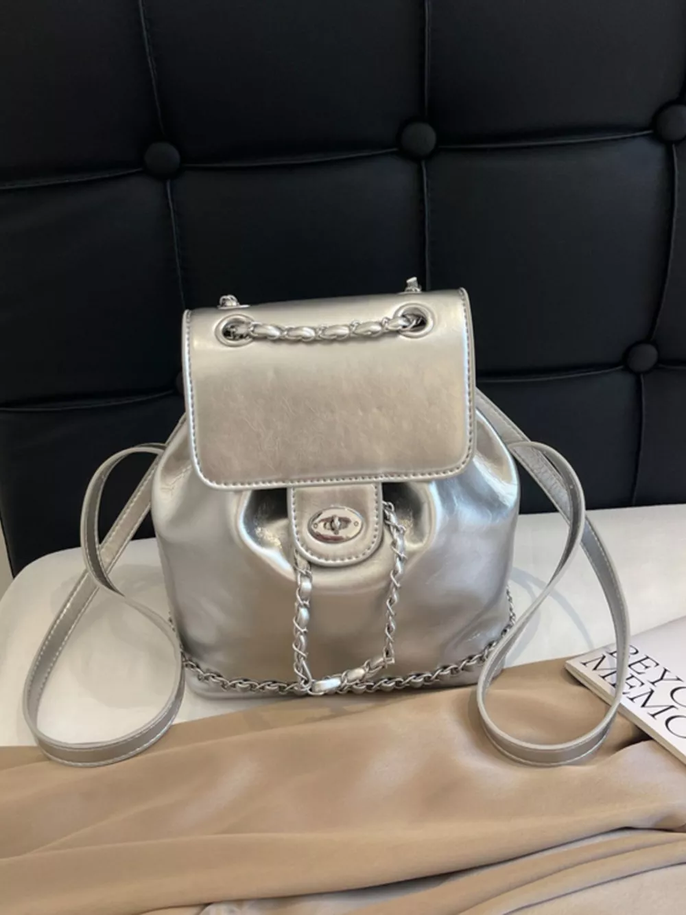 Pearl Decor Backpack Bag, image 5