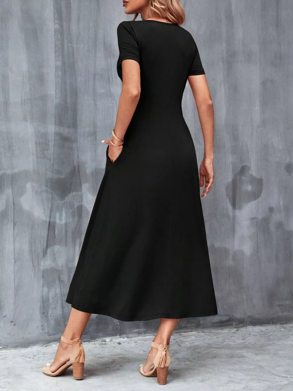 Casual V-Neck Short Sleeve Dress, image 5
