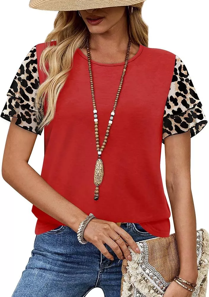 Layered Short Sleeve Round Neck T-Shirt, image 11