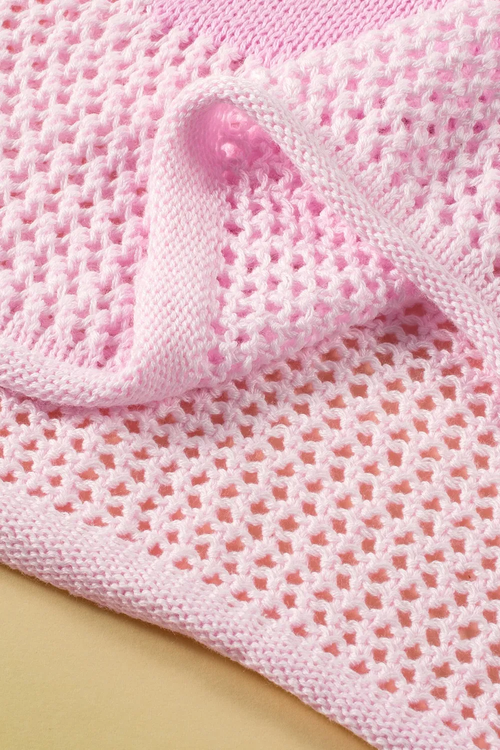 Openwork Round Neck Floral Knit Cover Up, image 14