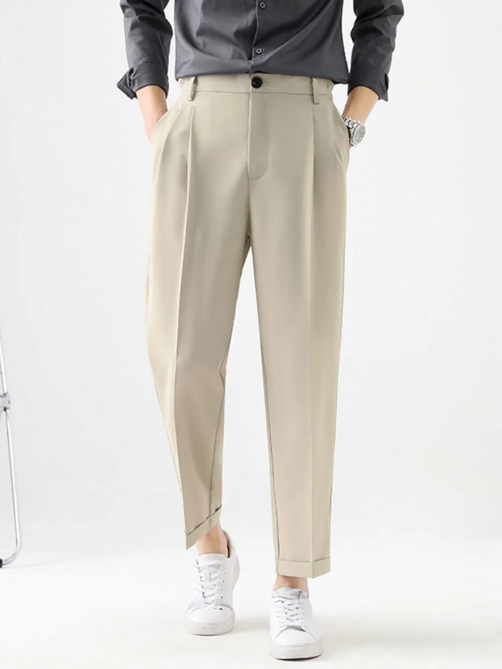 Men's Plus Size Basic style Solid Pants, image 2
