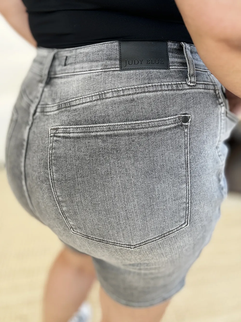 Full Size High Waist Washed Denim Shorts, image 8