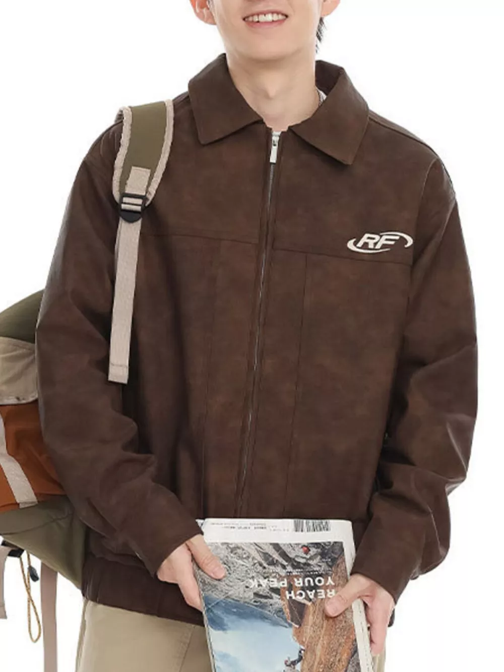 Men's Plus Size Wash Zip-Up Jacket, image 6