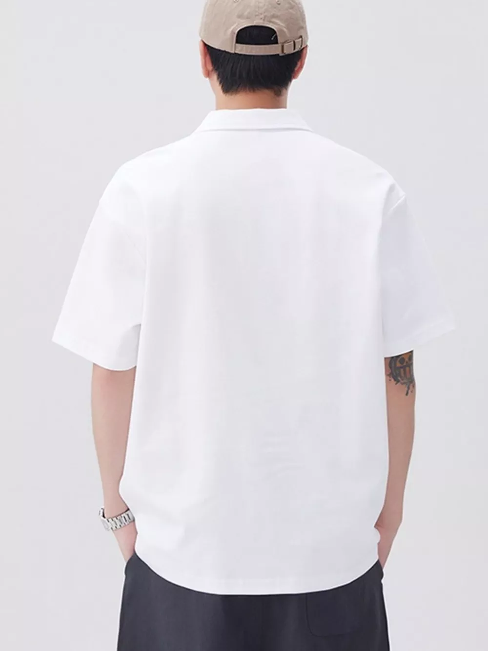 Men's Plus Size Button Detail Short Sleeve Polo, image 6