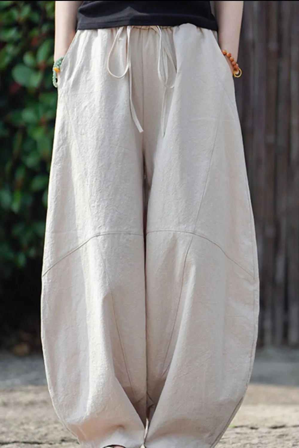 Men's Plus Size Casual Drawstring Wide Leg Pants, image 3