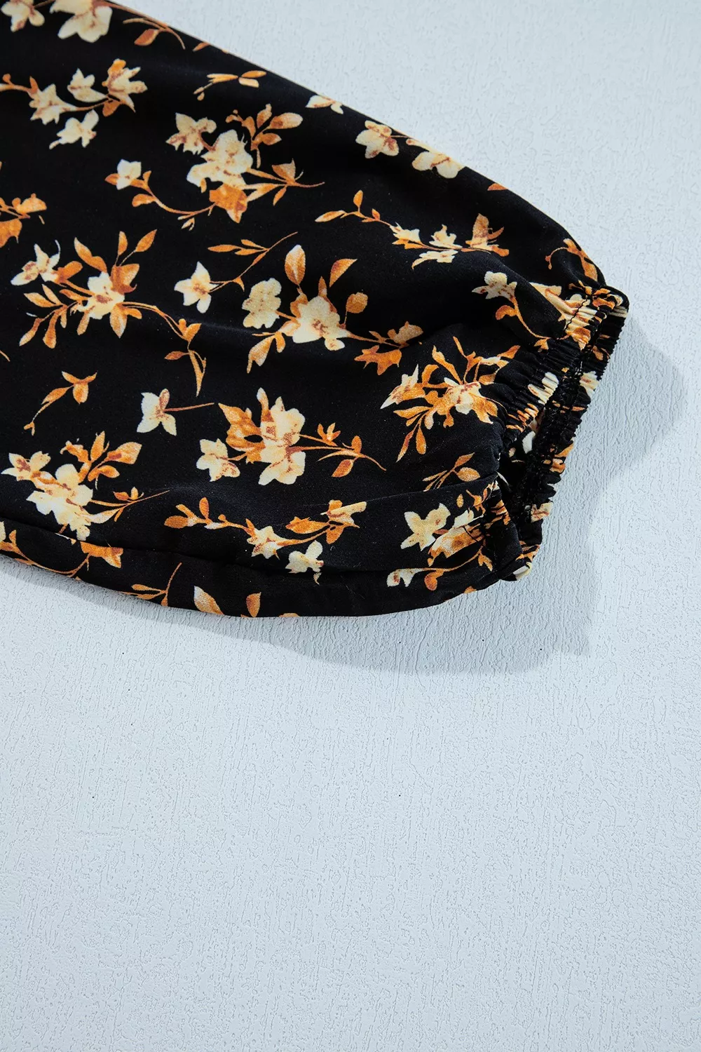 Floral Print Smocked Waist Long Sleeve Blouse, image 8
