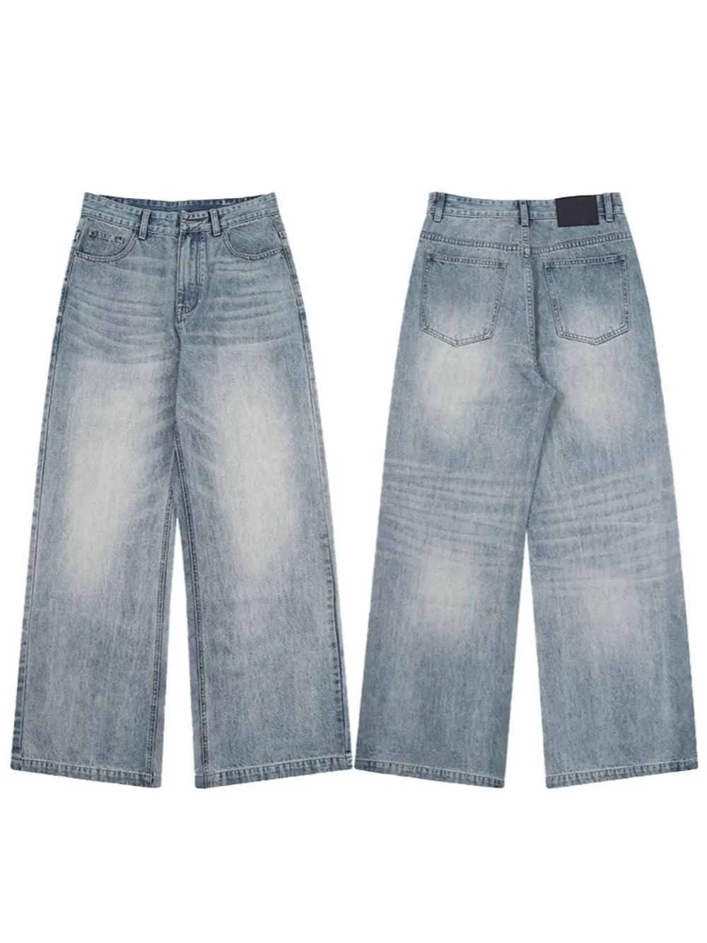 Men's Full Size Washed Wide Leg Jeans Plus Size, image 6