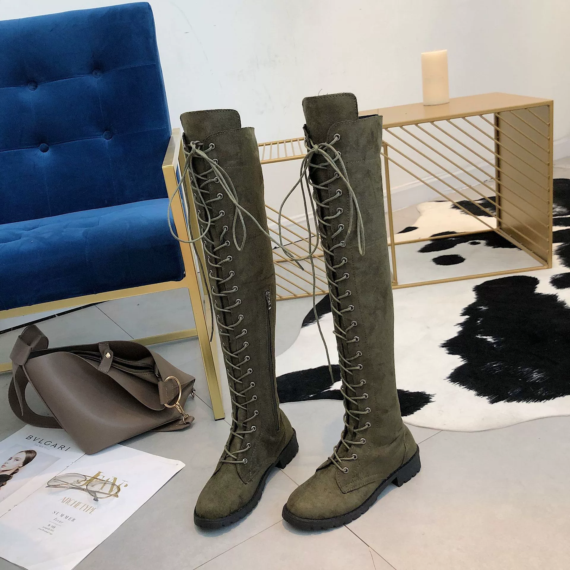 Lace-Up Over-the-Knee Boots, image 4