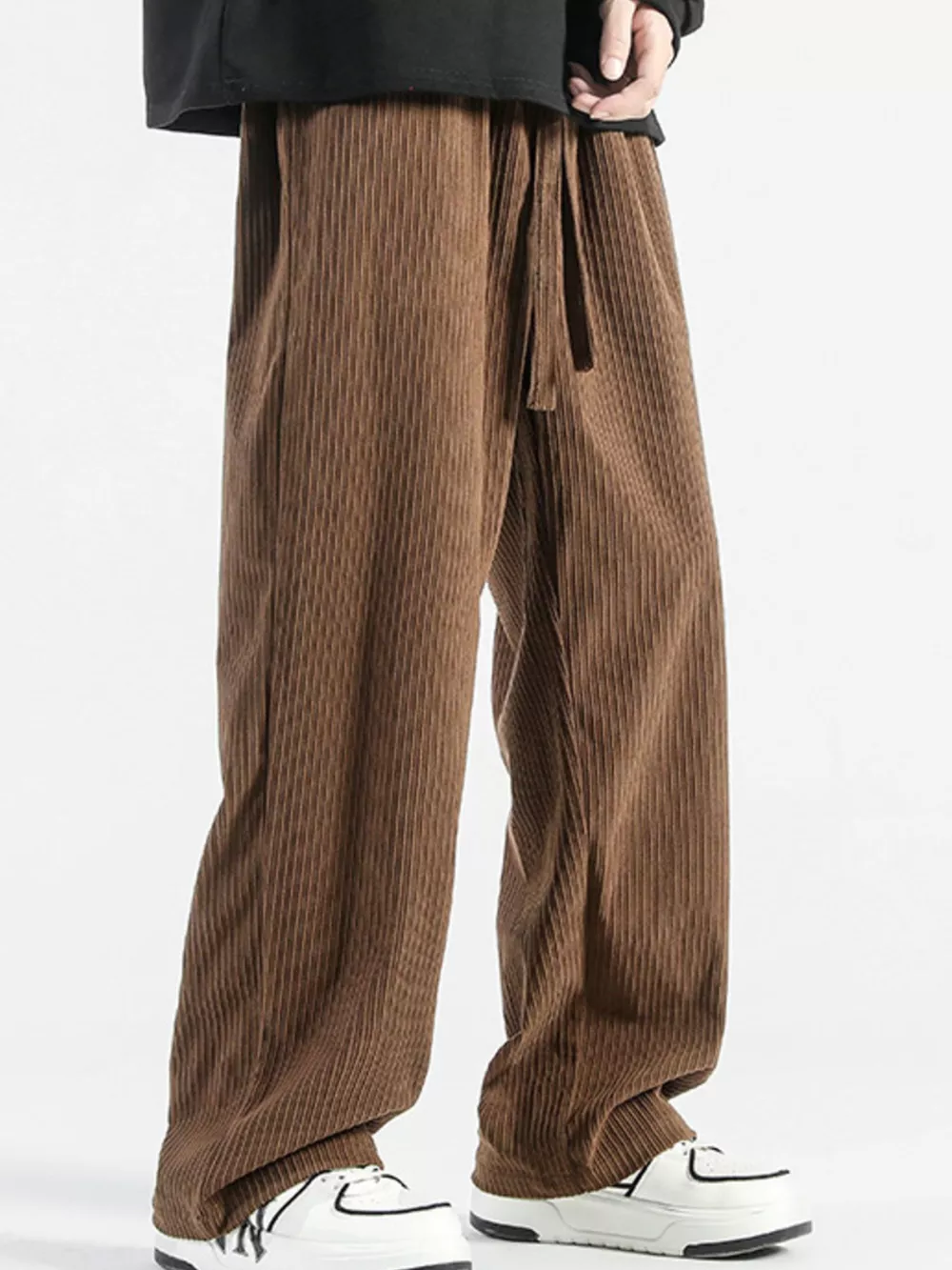 Men's Plus Size Casual Drawstring Wide Leg Pants, image 6