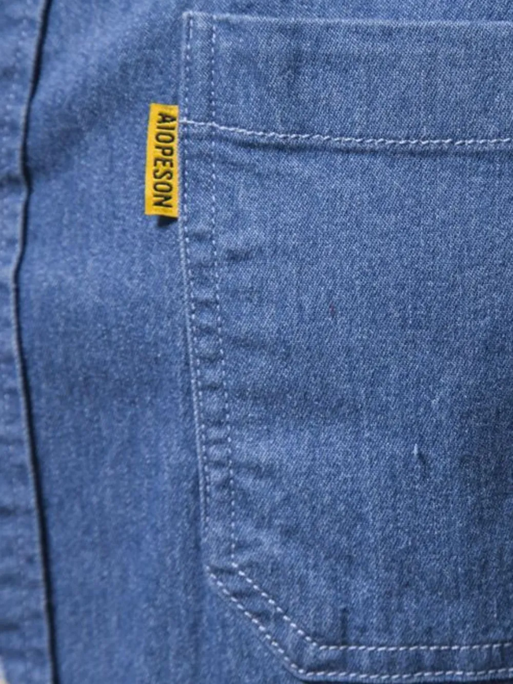 Men's Button-Down Denim Shirt with Chest Pocket, image 4