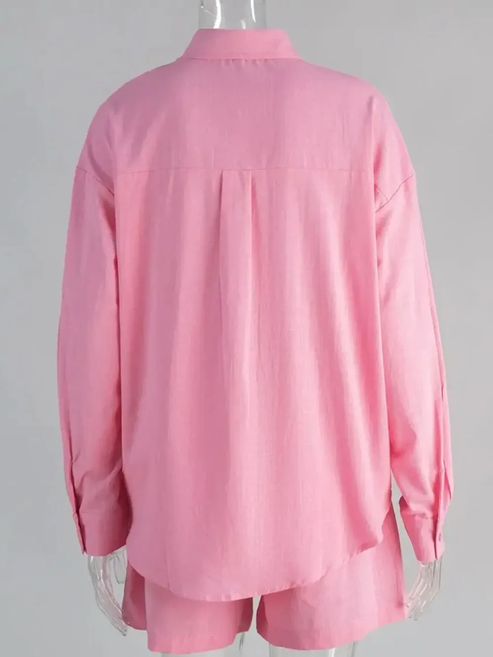 Button Up Long Sleeve Shirt and Shorts Set, image 5