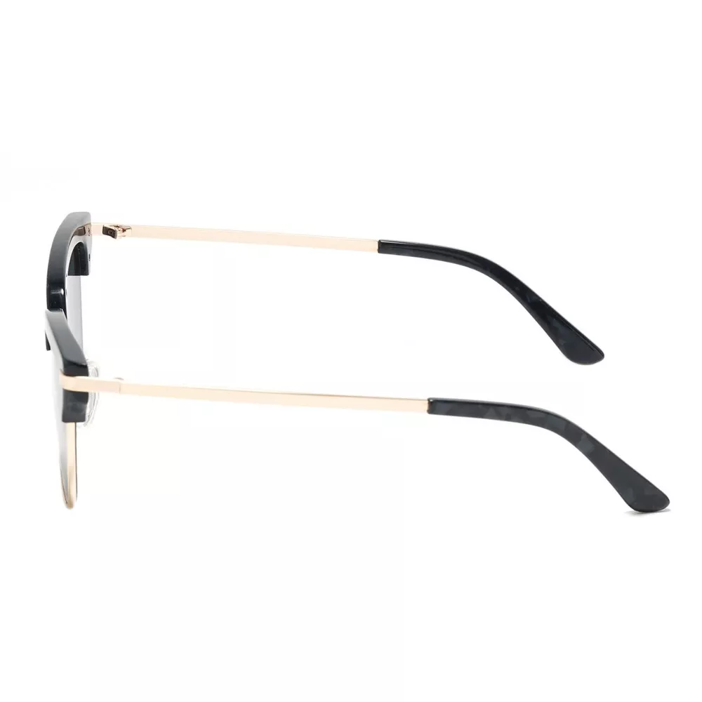 Classic Clubmaster Style Sunglasses with Gold Accents, image 4