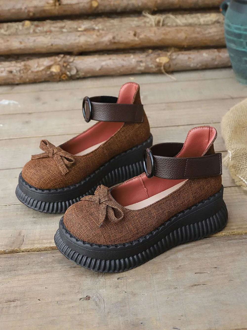 Bow Round Toe Platform Loafers, image 6