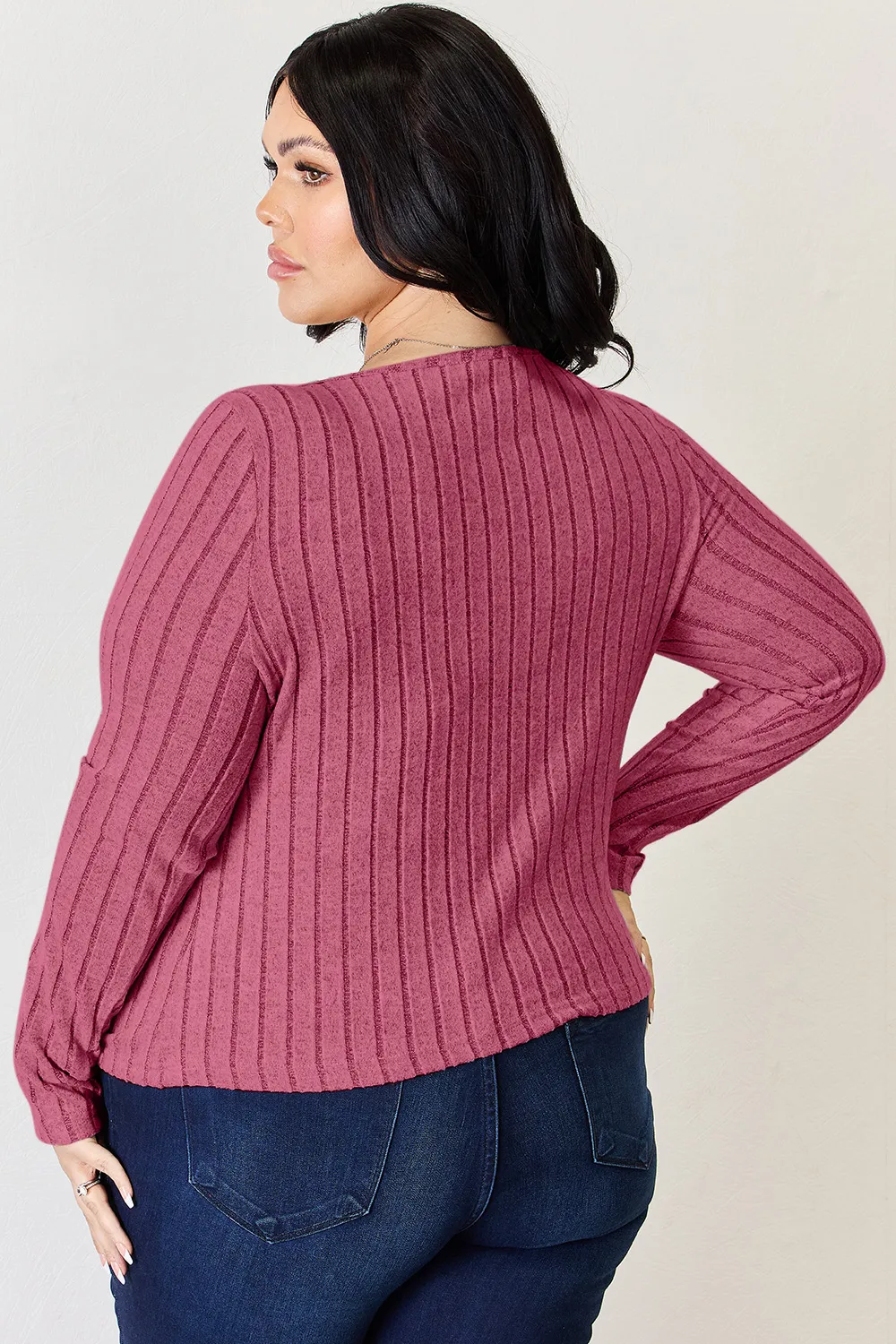 Full Size Ribbed Long Sleeve T-Shirt, image 15