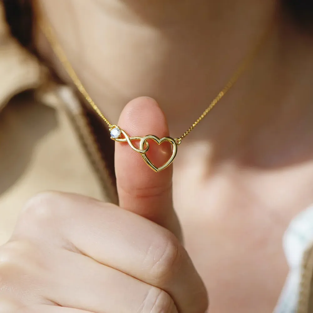 Heart Shape Zircon 18K Gold-Plated Necklace, image 2