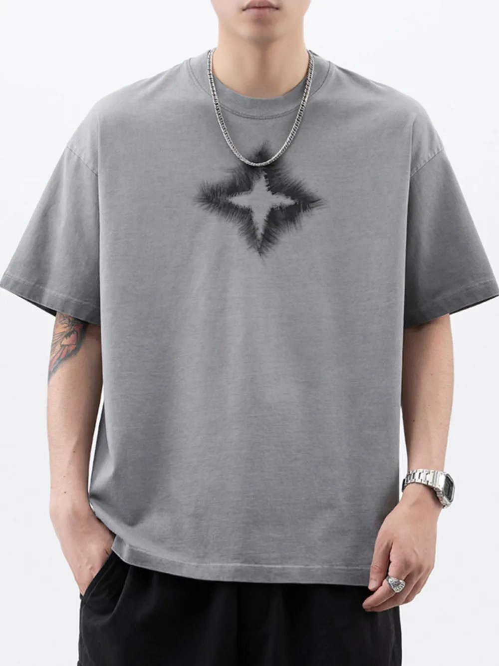 Men's Plus Size Round Neck Short Sleeve T-Shirt, image 9