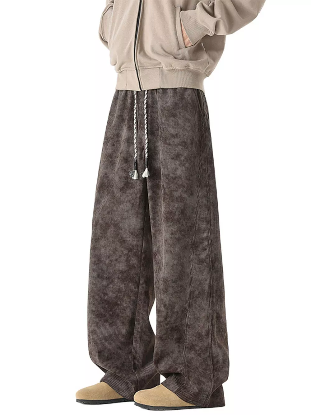 Men's Plus Size Vintage Wash Wide Leg Pants, image 7