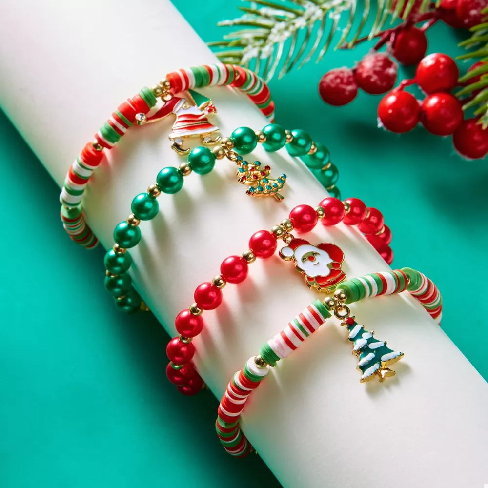 Christmas Beaded Charm Bracelet, image 3