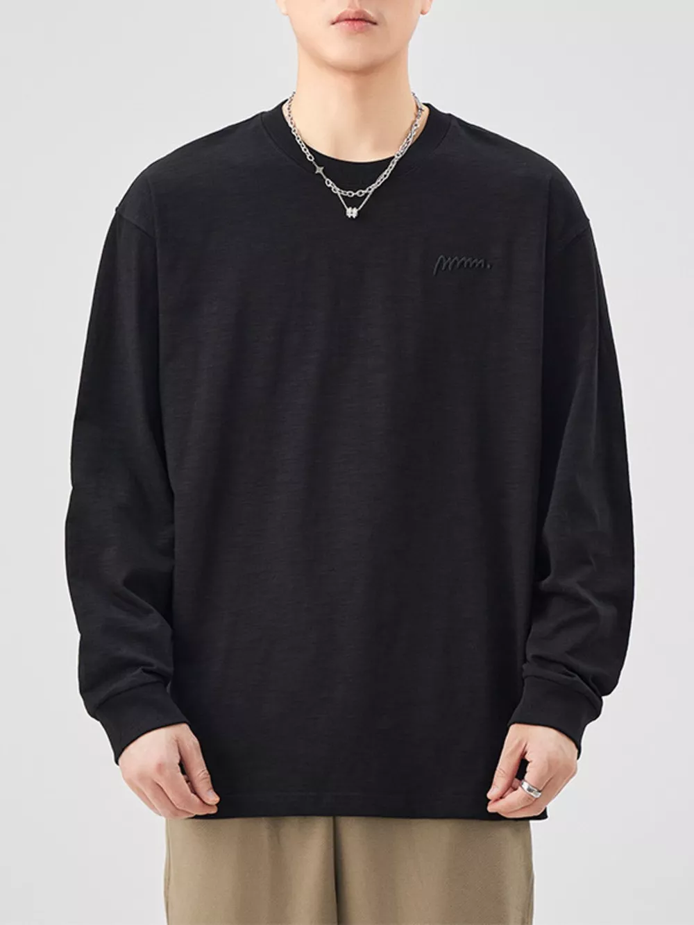 Men's Plus Size Casual Long Sleeve T-Shirt