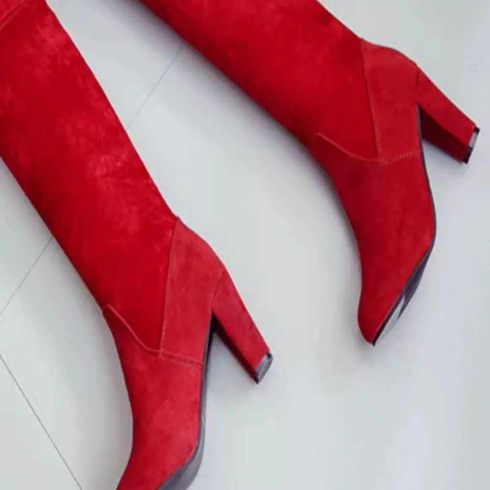 Round Toe Block Heels Boots, image 8