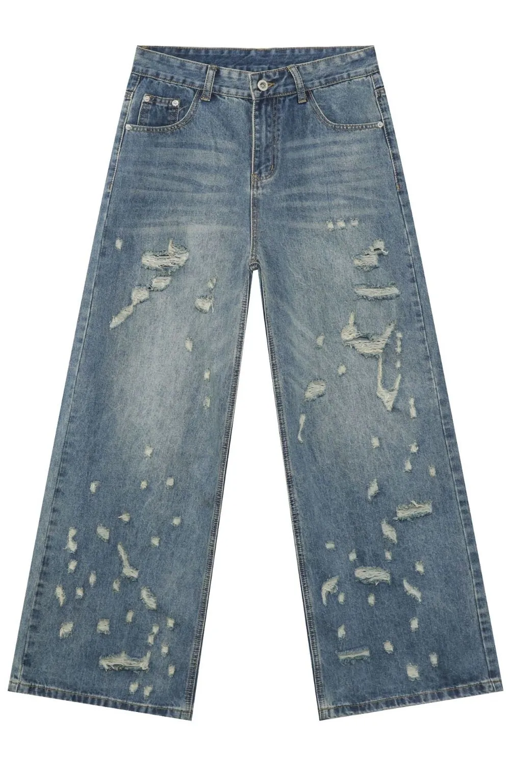 Men's Distressed Wide Leg Jeans, image 5
