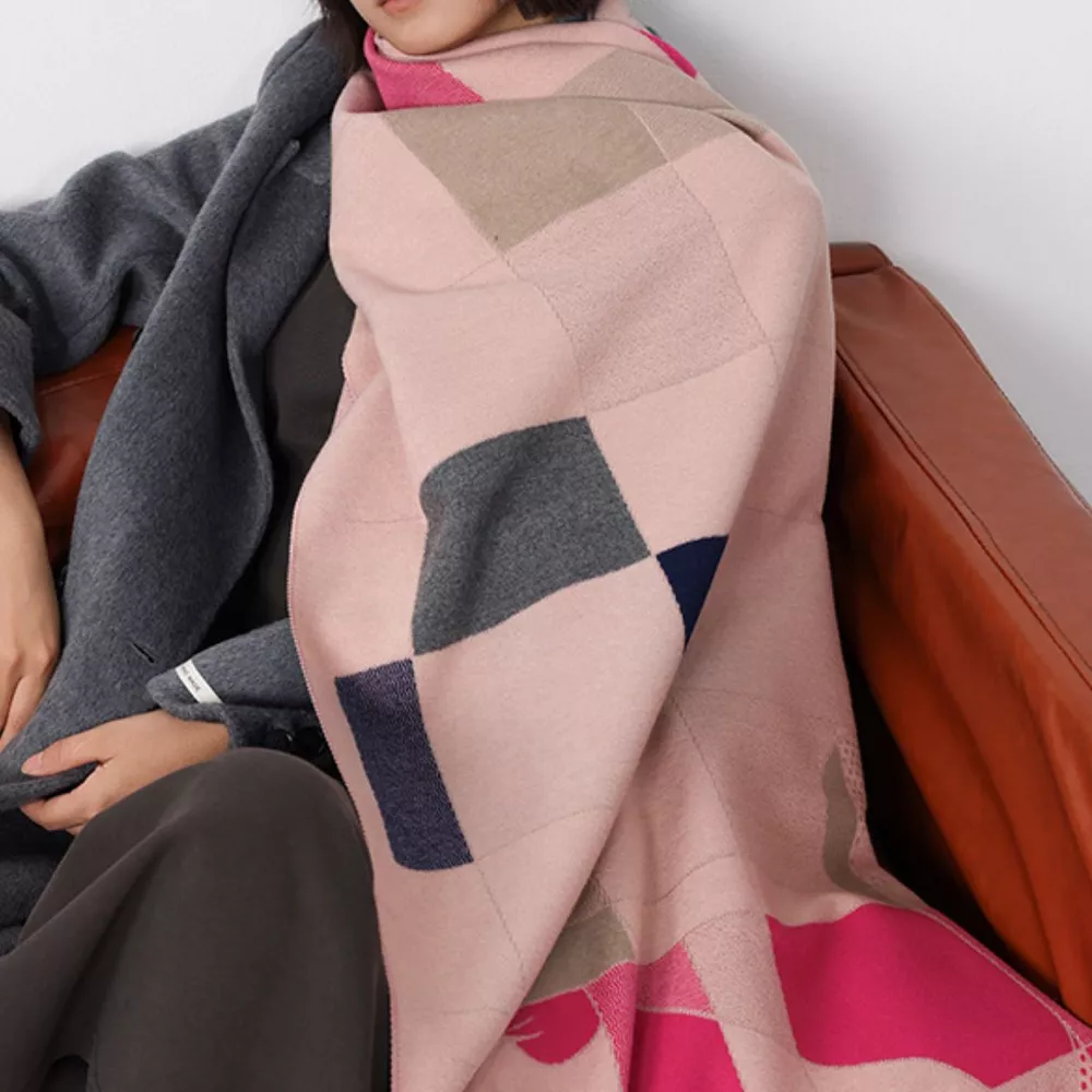 Geometric Cat Print Soft Scarf, image 3